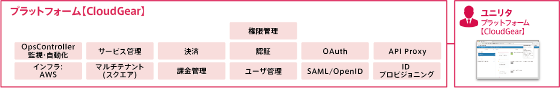 課金・決済などWebサービス開発に必要な基盤機構を開発プラットフォームとして提供