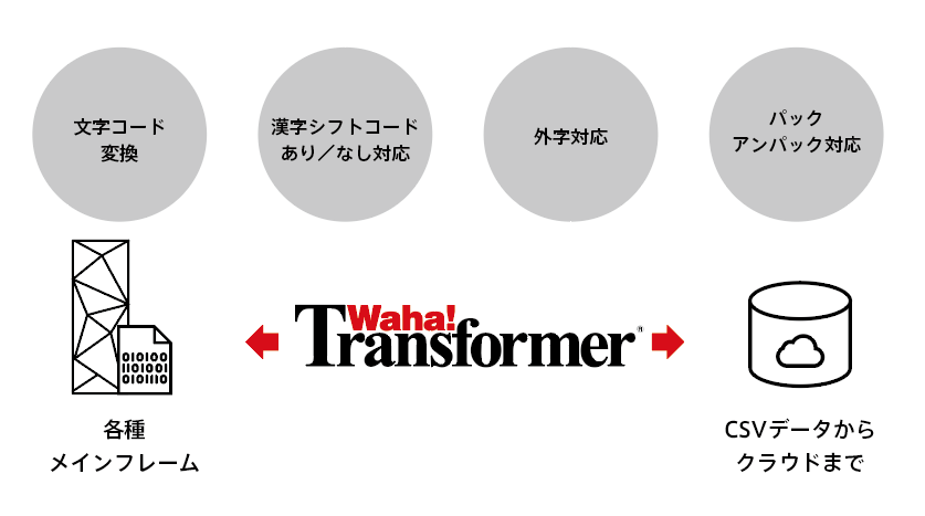各種メインフレーム、CSVデータからクラウドまで